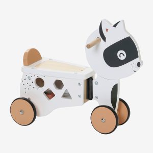 Achat Porteur coffre Raton masqué en bois FSC® multicolore pas cher en promo