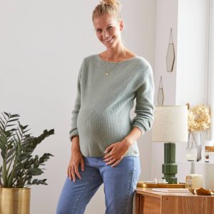 Achat Pull devant/dos grossesse et allaitement vert pas cher en promo