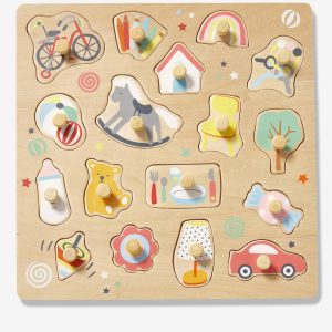 Achat Puzzle bouton Happy en bois FSC® multicolore pas cher en promo