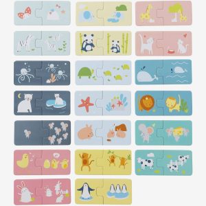 Achat Puzzle d'association duo - Les familles d'animaux multicolore pas cher en promo