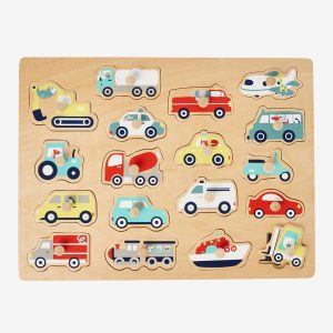 Achat Puzzle des véhicules en bois FSC® multicolore pas cher en promo