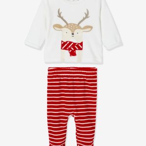 Achat Pyjama 2 pièces en velours bébé Noël ivoire pas cher en promo
