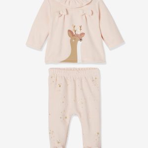 Achat Pyjama 2 pièces en velours bébé Noël nude pas cher en promo