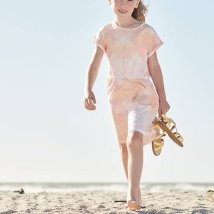 Achat Robe effet tie&dye fille jaune / rose pas cher en promo