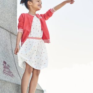 Achat Robe fille motifs graphiques petites baigneuses beige imprimé pas cher en promo