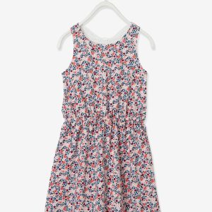 Achat Robe fille papillon en macramé au dos blanc imprimé pas cher en promo