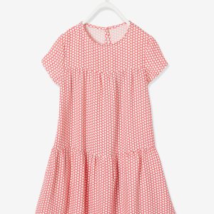 Achat Robe fluide imprimée fille blanc imprimé pois pas cher en promo