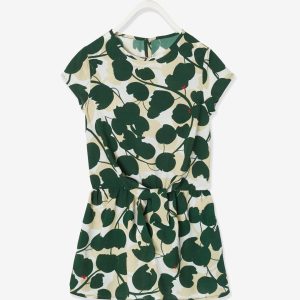 Achat Robe imprimée fille effet blousant fantaisie ivoire imprimé pas cher en promo
