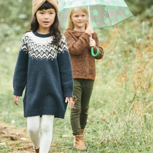 Achat Robe jacquard fille en tricot irisé encre pas cher en promo