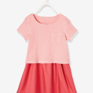 Achat Robe réversible fille bimatière rose pas cher en promo