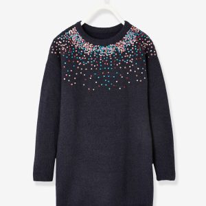 Achat Robe tricot à sequins multicolores encre pas cher en promo
