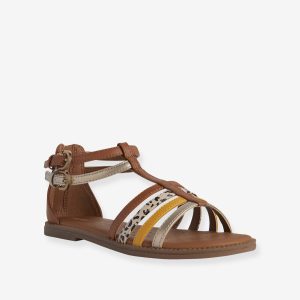 Achat Sandales fille J S. Karly G. D - GBK GEOX® caramel pas cher en promo