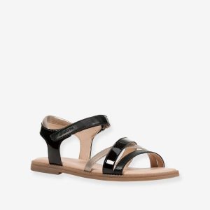Achat Sandales fille Karly GEOX® black platinium pas cher en promo