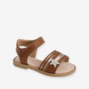 Achat Sandales scratchées fille collection maternelle camel pas cher en promo
