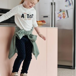 Achat Slim MorphologiK fille en velours à pois irisés tour de hanches médium marine imprimé pas cher en promo