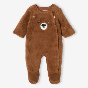 Achat Surpyjama animal bébé naissance en peluche caramel foncé pas cher en promo