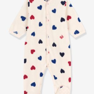 Achat Surpyjama bébé coeurs en polaire PETIT BATEAU écru pas cher en promo
