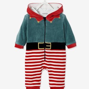 Achat Surpyjama en velours lutin mixte bébé rouge brique pas cher en promo