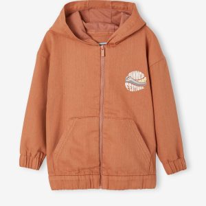 Achat Sweat zippé à capuche motif surf garçon orange délavé pas cher en promo