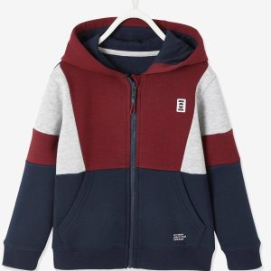 Achat Sweat zippé colorblock sport garçon marine pas cher en promo
