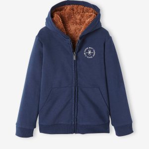 Achat Sweat zippé doublé sherpa garçon encre pas cher en promo