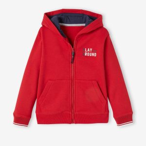 Achat Sweat zippé sport garçon Play Ground rouge pas cher en promo