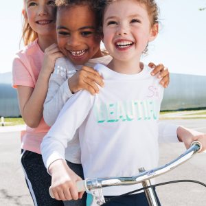 Achat T-shirt fille motif irisé blanc pas cher en promo