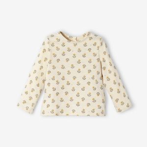 Achat T-shirt imprimé bébé manches longues écru pas cher en promo
