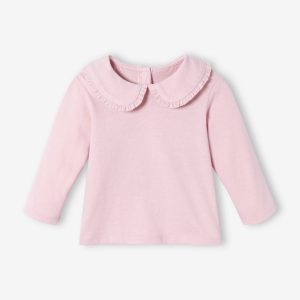 Achat T-shirt manches longues bébé col claudine parme pas cher en promo