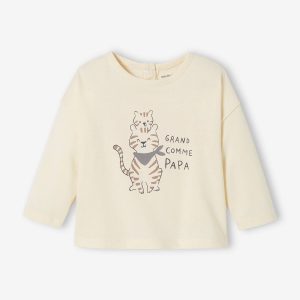 Achat T-shirt manches longues bébé fantaisie écru pas cher en promo