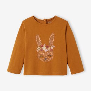 Achat T-shirt manches longues bébé imprimé fantaisie caramel pas cher en promo