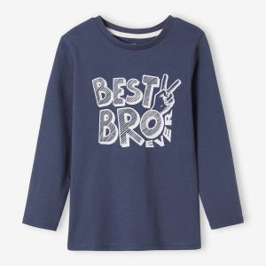Achat T-shirt message graphique Basics garçon ardoise pas cher en promo