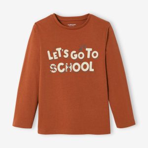 Achat T-shirt message graphique Basics garçon noisette pas cher en promo