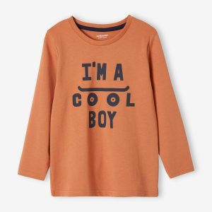 Achat T-shirt message graphique Basics garçon orange pas cher en promo