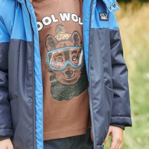 Achat T-shirt motif ludique garçon marron pas cher en promo