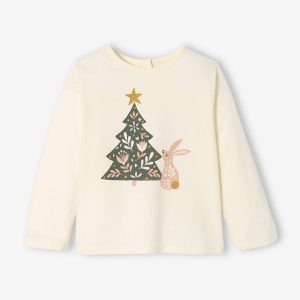 Achat T-shirt sapin bébé manches longues écru pas cher en promo