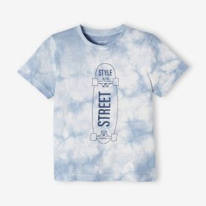 Achat T-shirt sport skate tie&dye garçon bleu clair imprime pas cher en promo