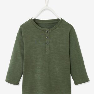 Achat T-shirt tunisien bébé garçon manches longues vert foncé pas cher en promo