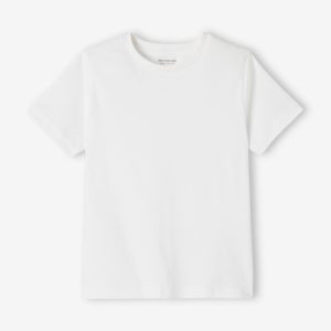 Achat T-shirt uni Basics garçon manches courtes blanc pas cher en promo