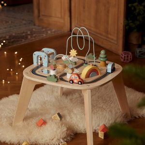 Achat Table d'activités circuit de voitures en bois FSC® beige pas cher en promo