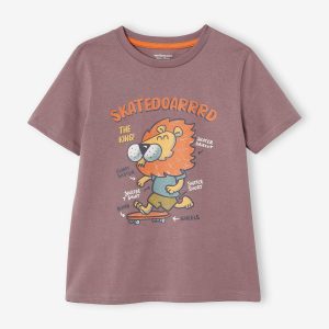 Achat Tee-shirt animal rigolo garçon violet pas cher en promo