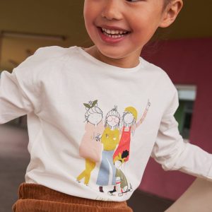 Achat Tee-shirt égérie détails fantaisie fille blanc pas cher en promo