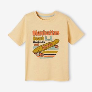Achat Tee-shirt garçon motif sport jaune pas cher en promo