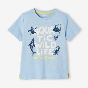 Achat Tee-shirt motif aquatic garçon bleu ciel pas cher en promo