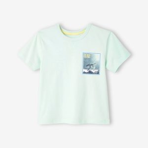 Achat Tee-shirt motif photoprint tortue garçon bleu turquoise pas cher en promo
