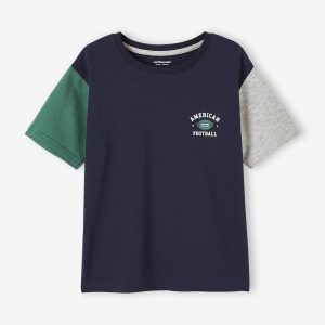 Achat Tee-shirt sport colorblock garçon encre pas cher en promo