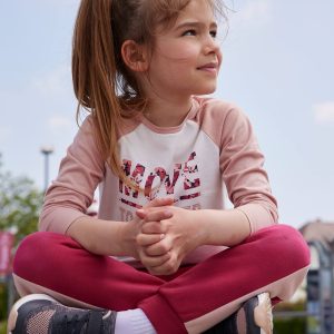 Achat Tee-shirt sport move together fille manches raglan ivoire pas cher en promo
