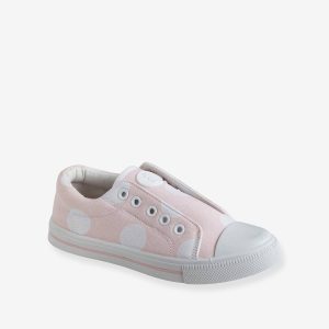 Achat Tennis élastiquées fille en toile rose pas cher en promo
