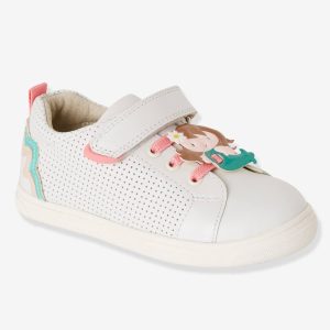 Achat Tennis en cuir fille collection maternelle blanc pas cher en promo
