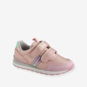 Achat Tennis scratchées fille esprit running rose métallique pas cher en promo